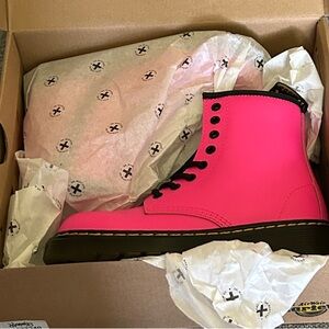 Dr. Martens Neon Pink Lace-Up Boots